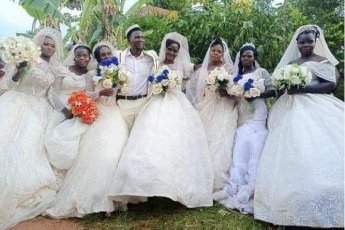Ugandan businessman marries 7 wives in one day (Photos)