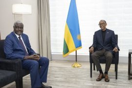 Kagame meets with Moussa Faki, Don Peebles and Barry Segal