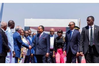 President of Congo Brazzaville in Rwanda for state visit