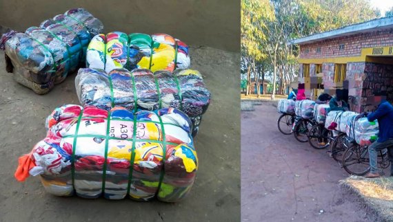Smugglers intercepted with bales of used clothes