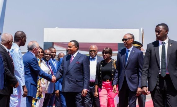 President of Congo Brazzaville in Rwanda for state visit